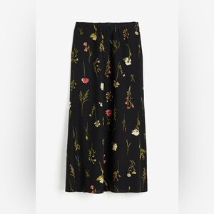 H&M Floral Black Maxi Skirt